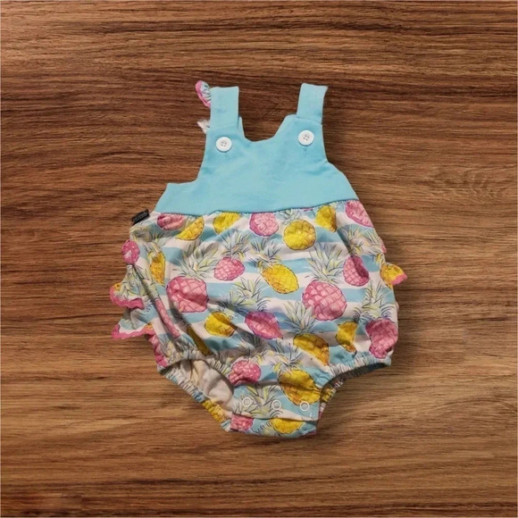 Simply Southern Baby Ruffle Butt Pineapple 6-9 months - Picture 1 of 6